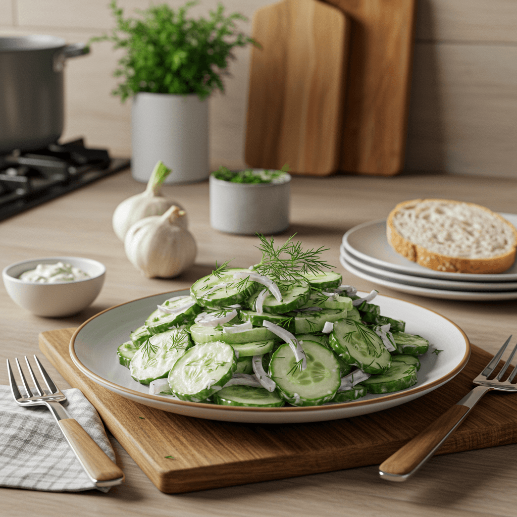 Refreshing Dill Cucumber Salad with Creamy Dressing