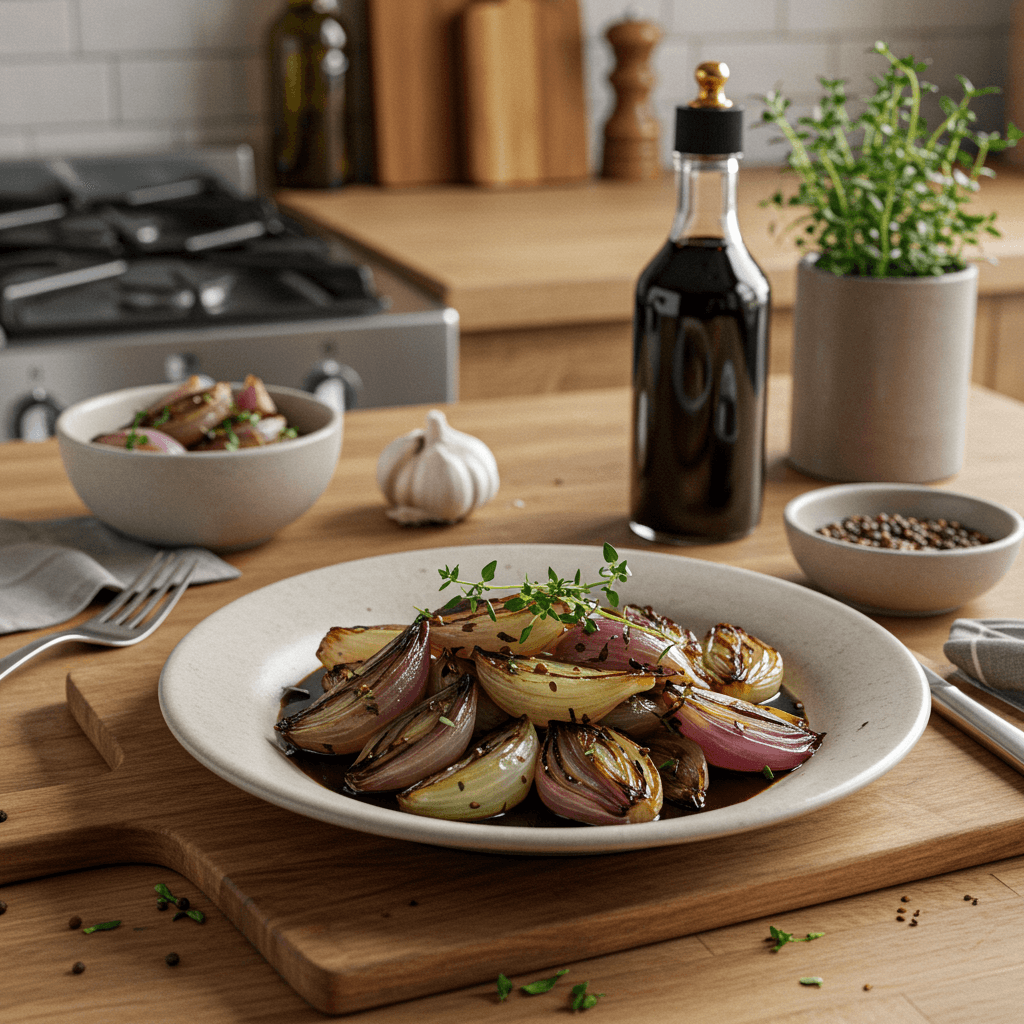 Sautéed Onion Delight with Thyme and Balsamic Glaze