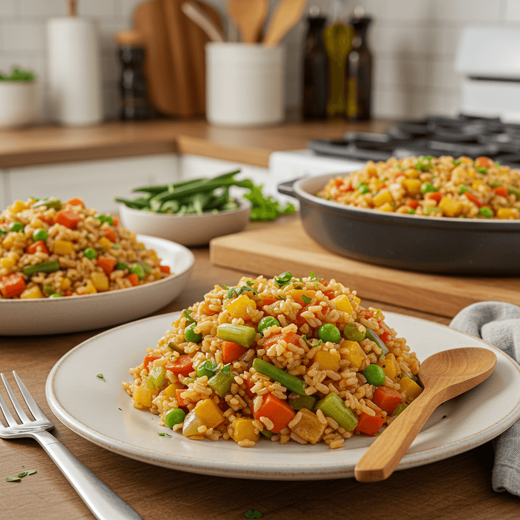 Savory Crock Pot Vegetable Rice Delight