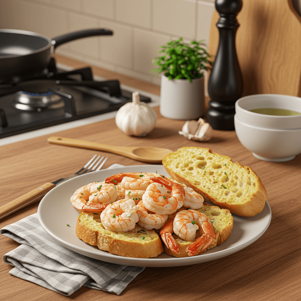 Savory Shrimp and Garlic Baguette Delight