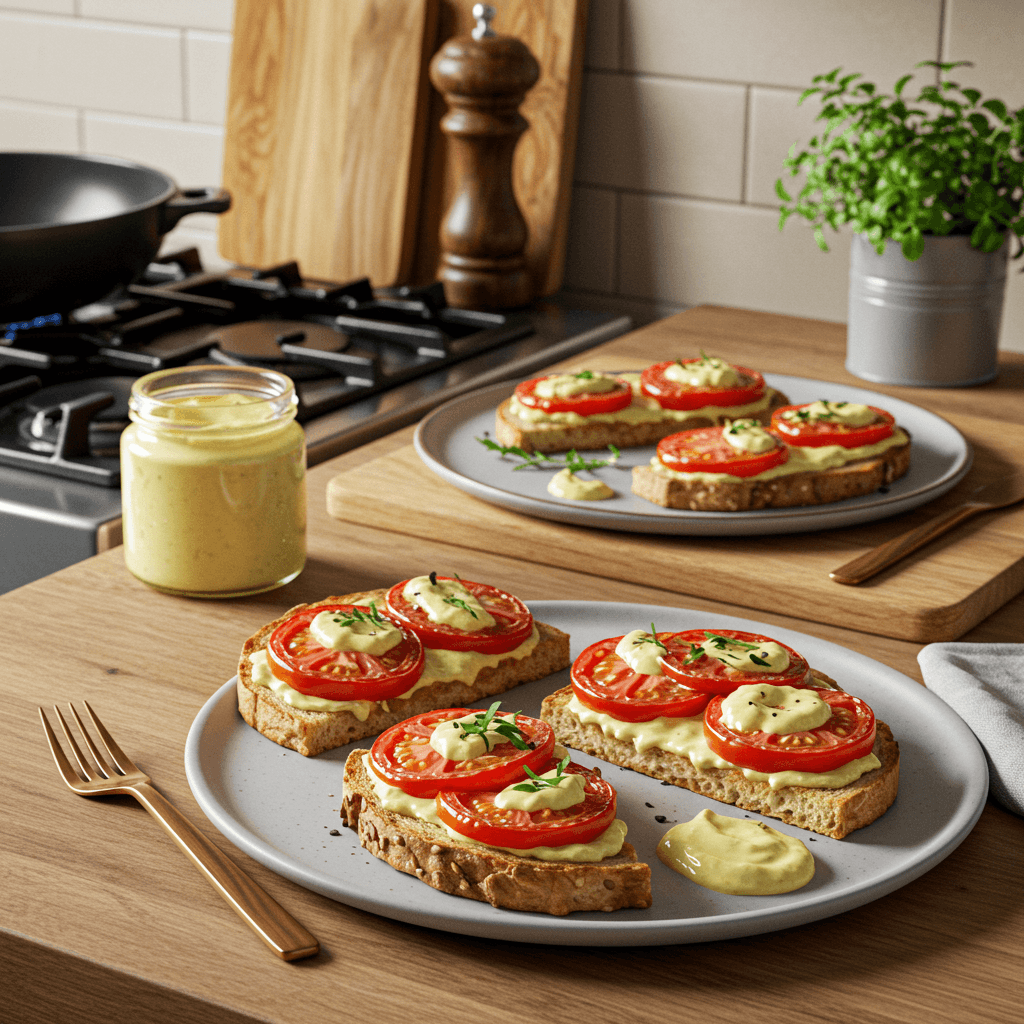 Savory Stove-Top Tomato Tartine with Spiced Mayo