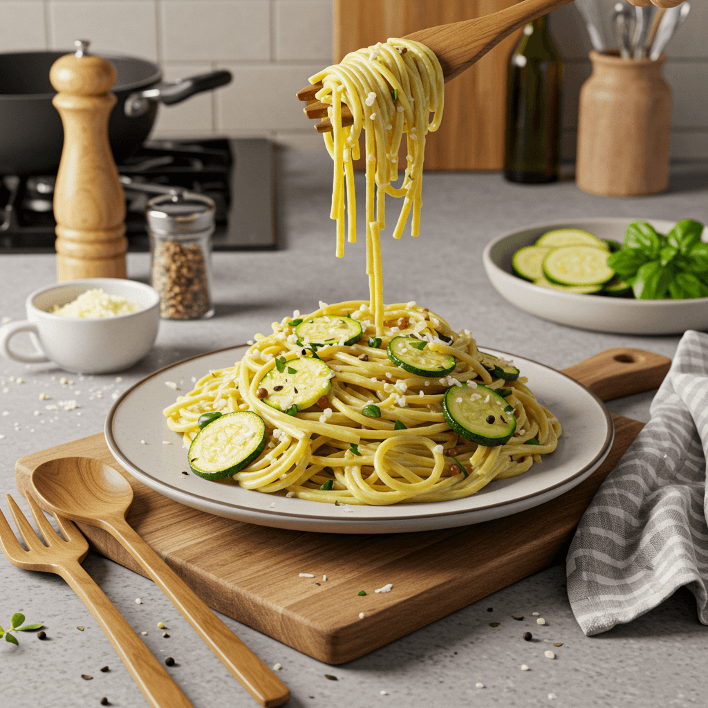 Savory Zucchini and Cheese Spaghetti Delight
