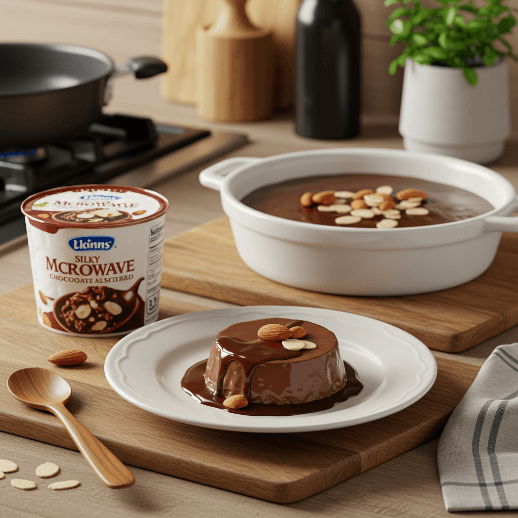 Silky Microwave Chocolate Almond Custard