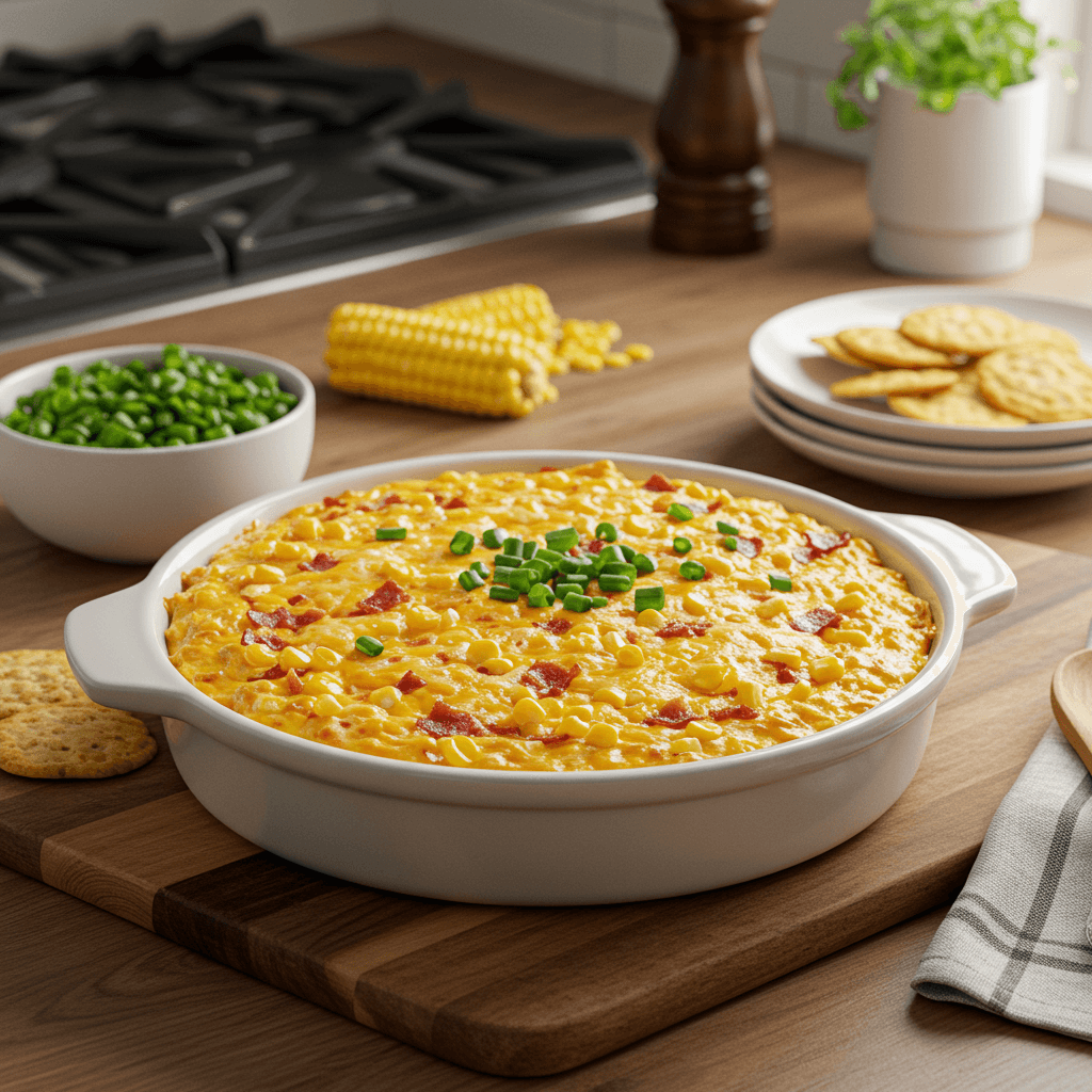 Spicy Bacon-Corn Cheese Dip