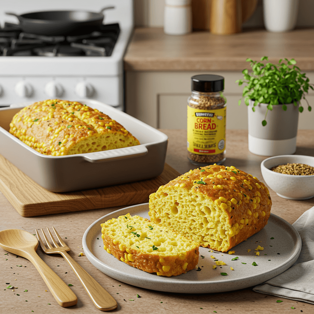 Stovetop Corn Butter Bread with Savory Seasoning