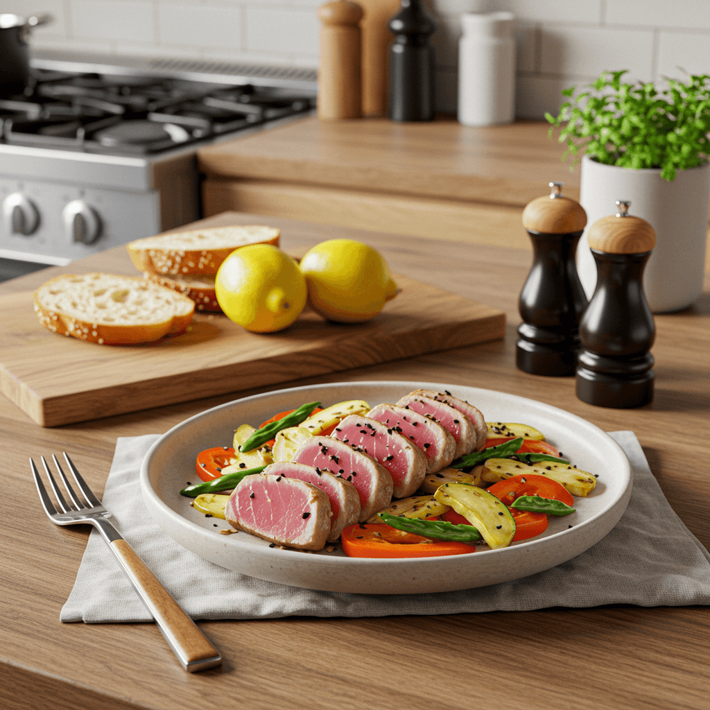 Tangy Lemon-Pepper Seared Tuna for Lunch