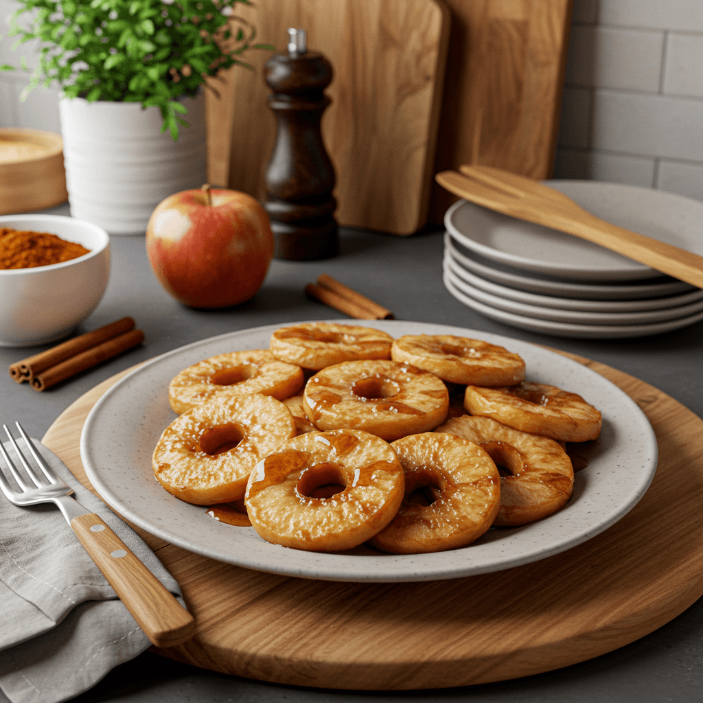 Warm Spiced Apple Rings on the Stove