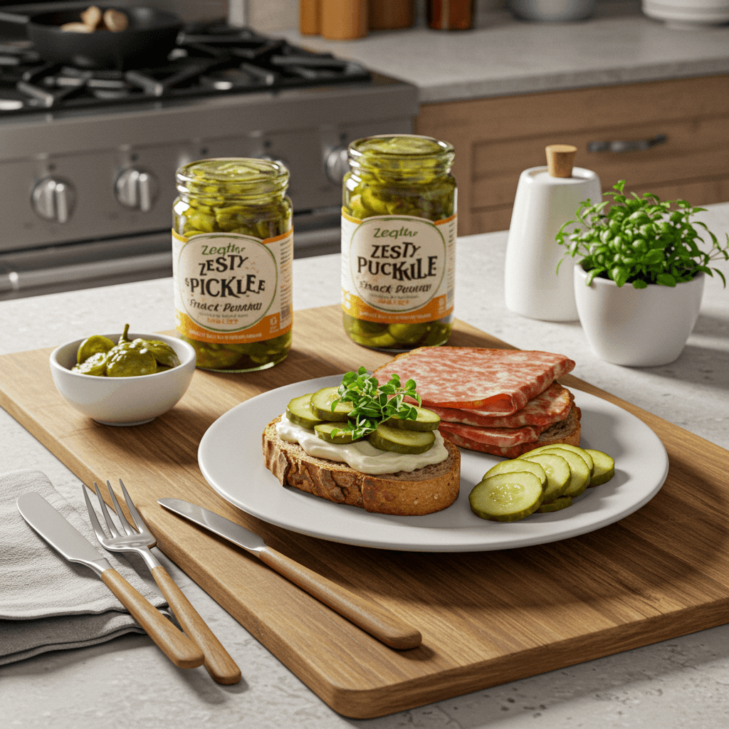 Zesty Pickle Snack Board Delight