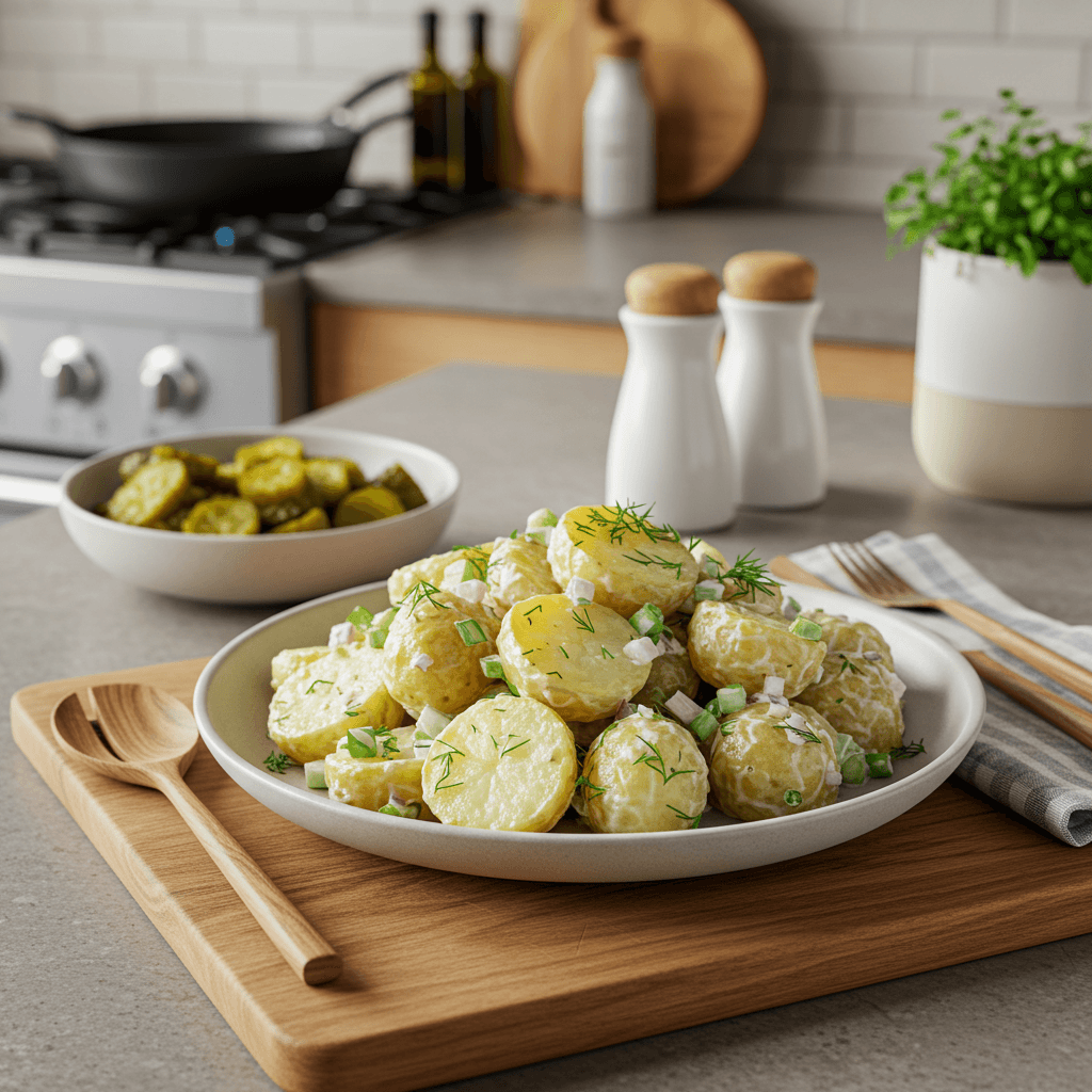 Zesty Yukon Gold Potato Salad with Dill Pickle
