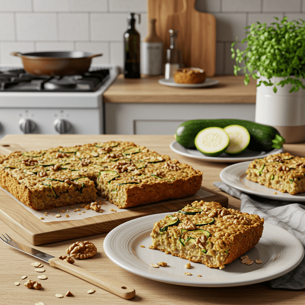 Zucchini Oat Honey Walnut Squares