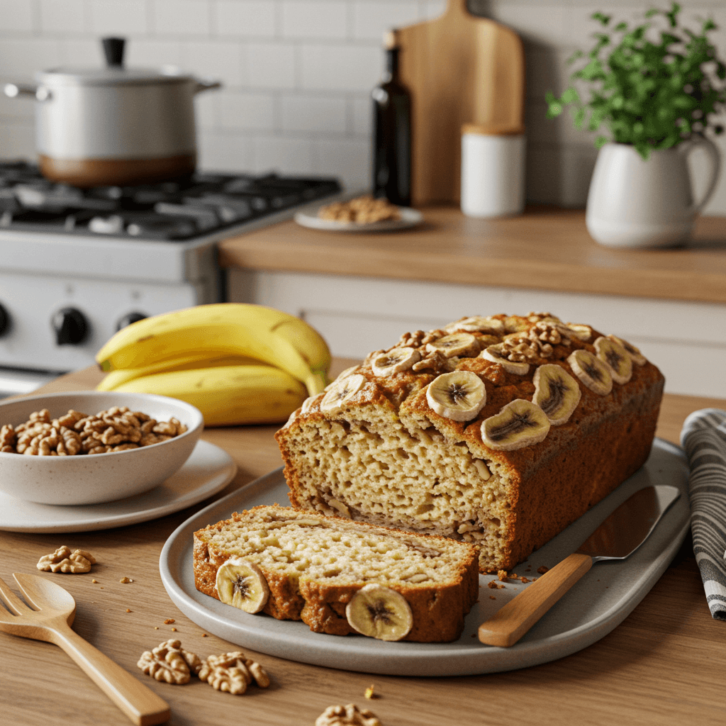 Banana Walnut Cream Cheese Loaf