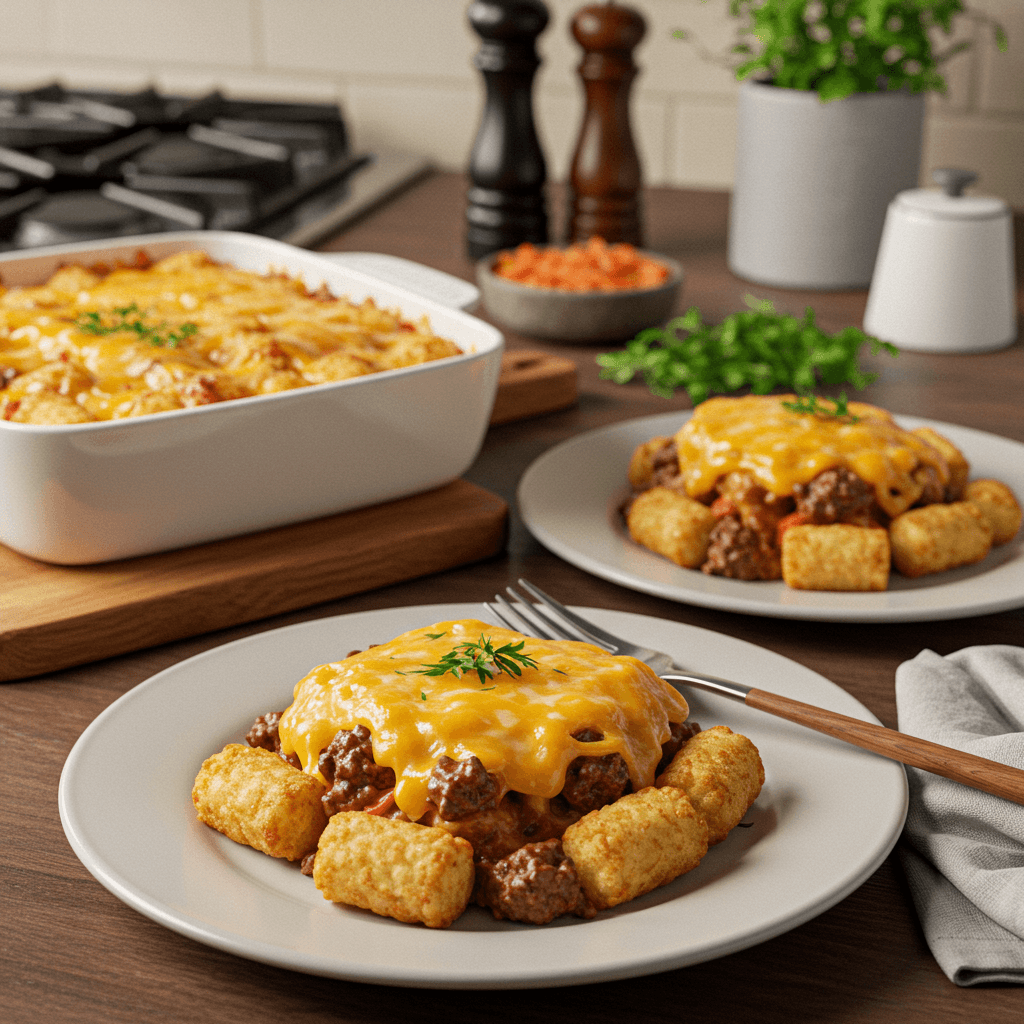 Cheesy Beef & Tater Tot Casserole