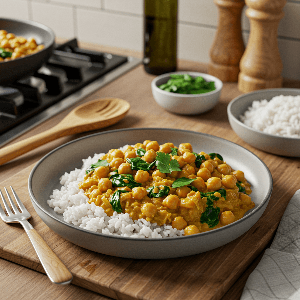 Chickpea and Spinach Coconut Curry