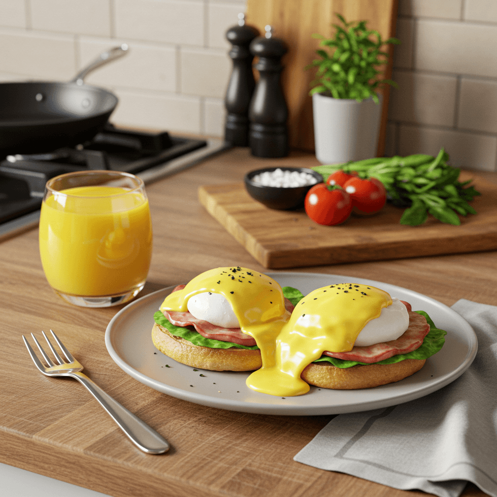 Classic Eggs Benedict with Hollandaise Sauce
