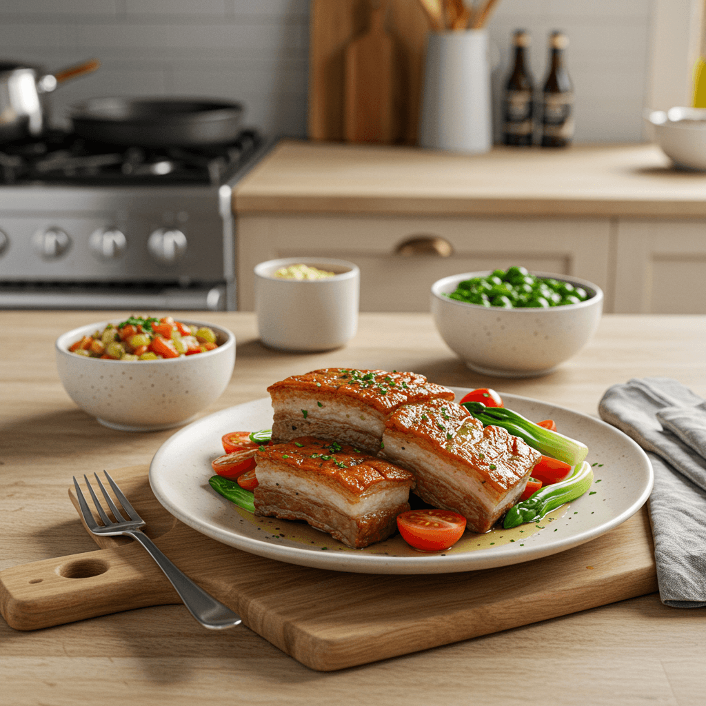 Crispy Stove-Simmered Pork Belly Breakfast Delight