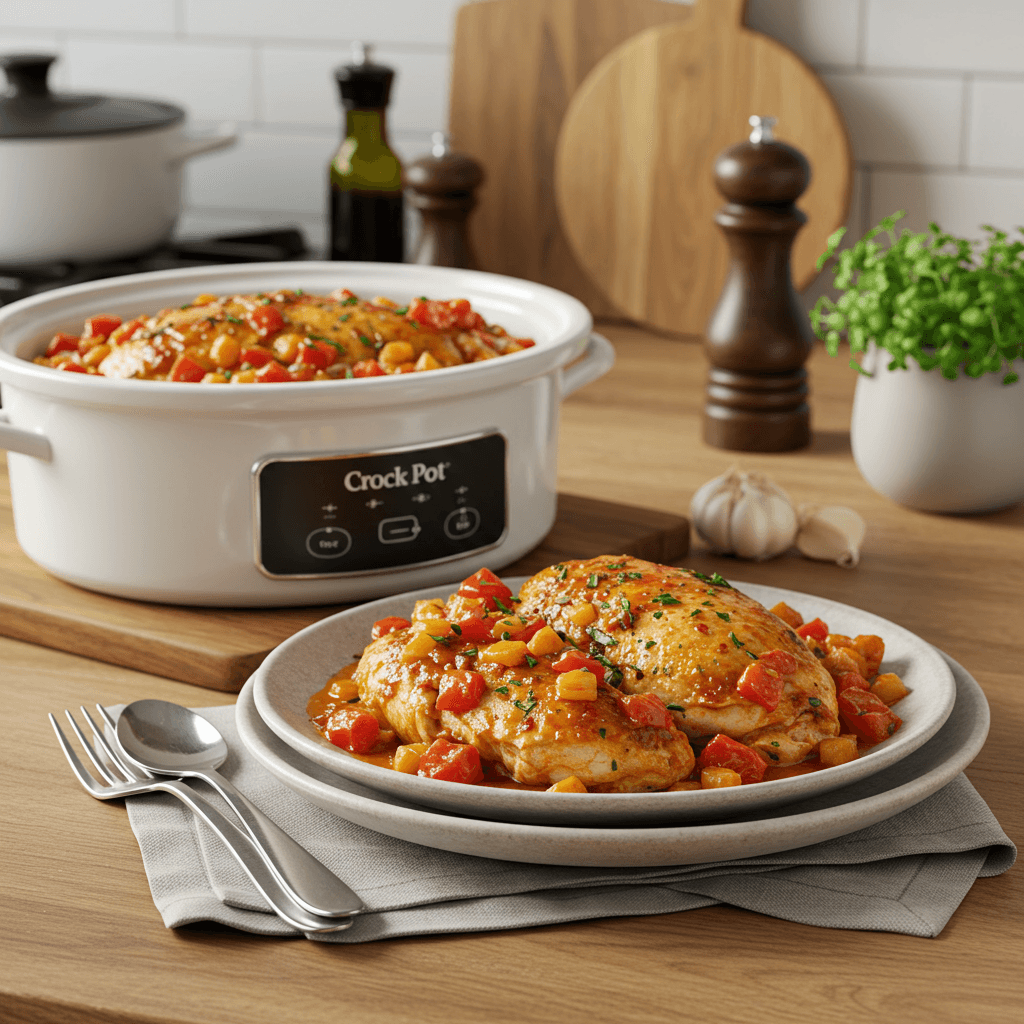 Crock Pot Tomato and Herb Chicken Dinner