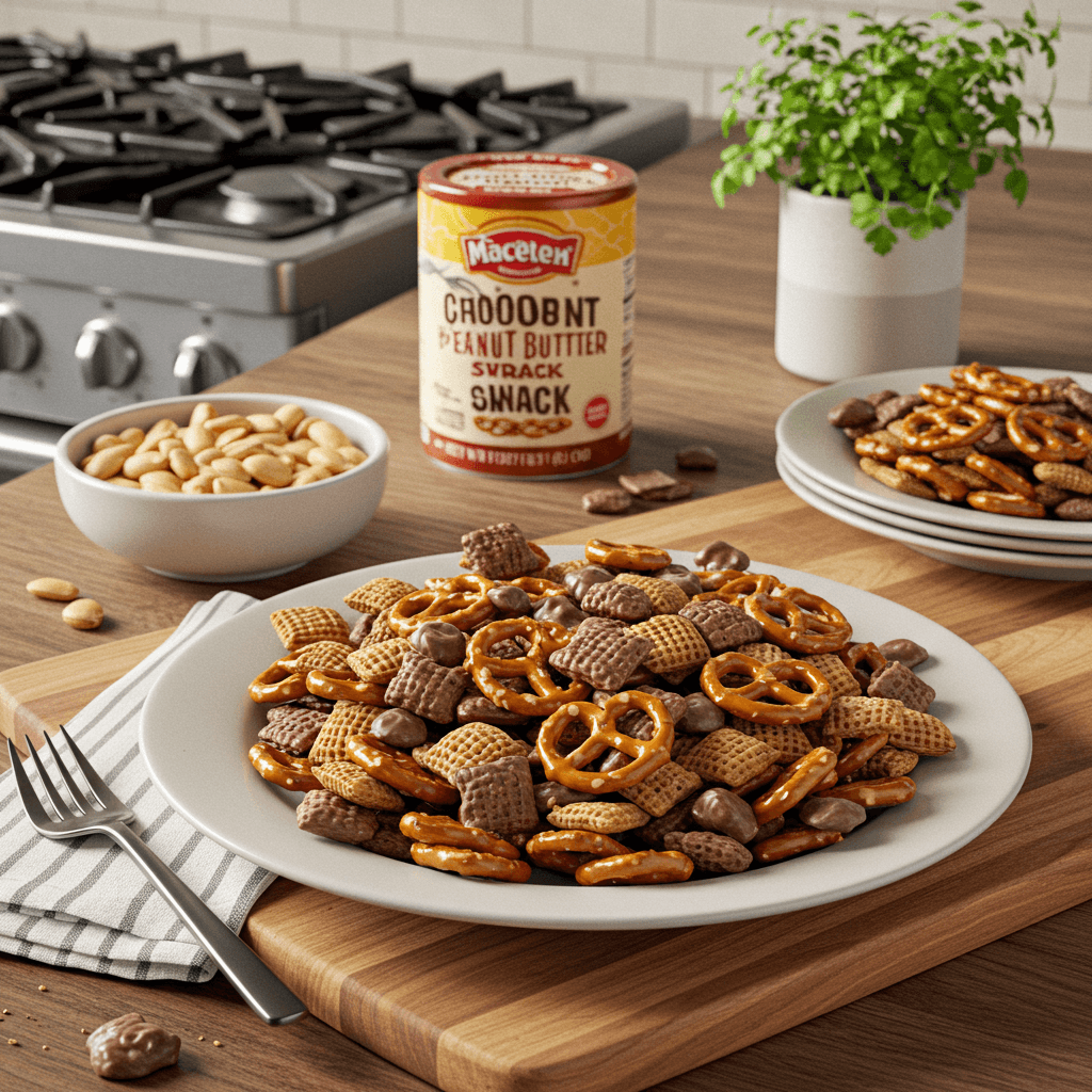 Decadent Chocolate & Peanut Butter Pretzel Snack Mix