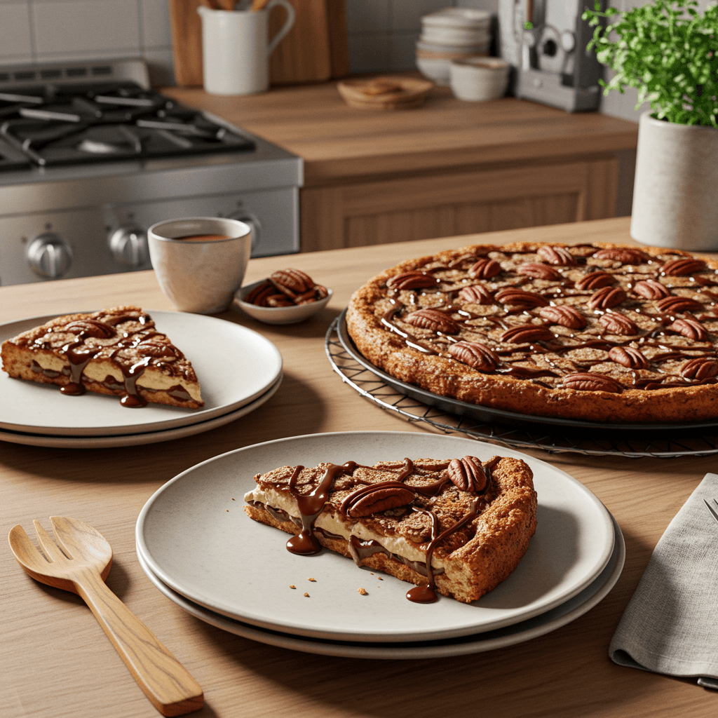 Decadent Chocolate Pecan Dessert Pizza