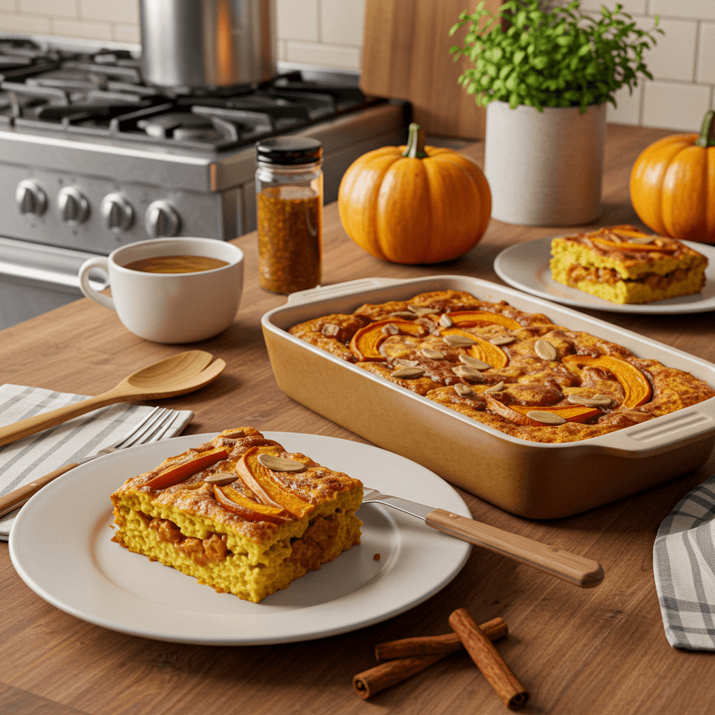 Delectable Pumpkin Cinnamon Breakfast Bake