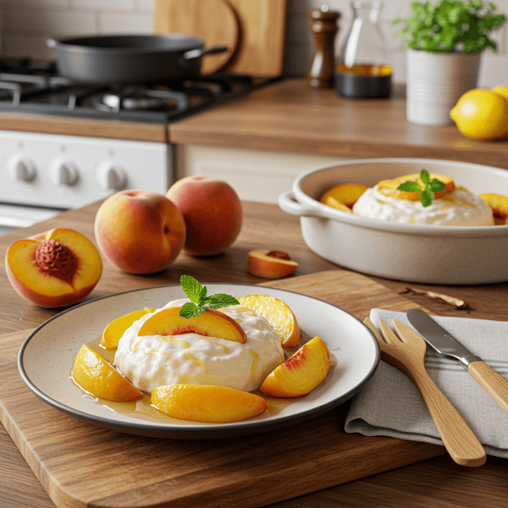 Fresh Peach Delight with Lemon Sugar Infusion