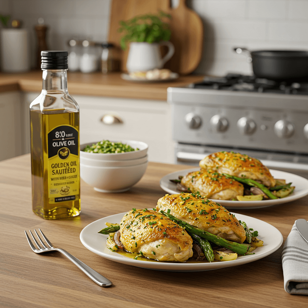 Golden Olive Oil Sautéed Chicken with Herb-Citrus Glaze