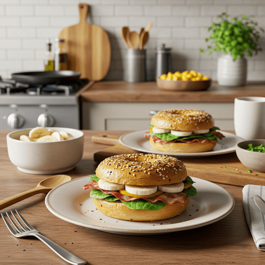 Hawaiian Breakfast Bagel Slider Delight
