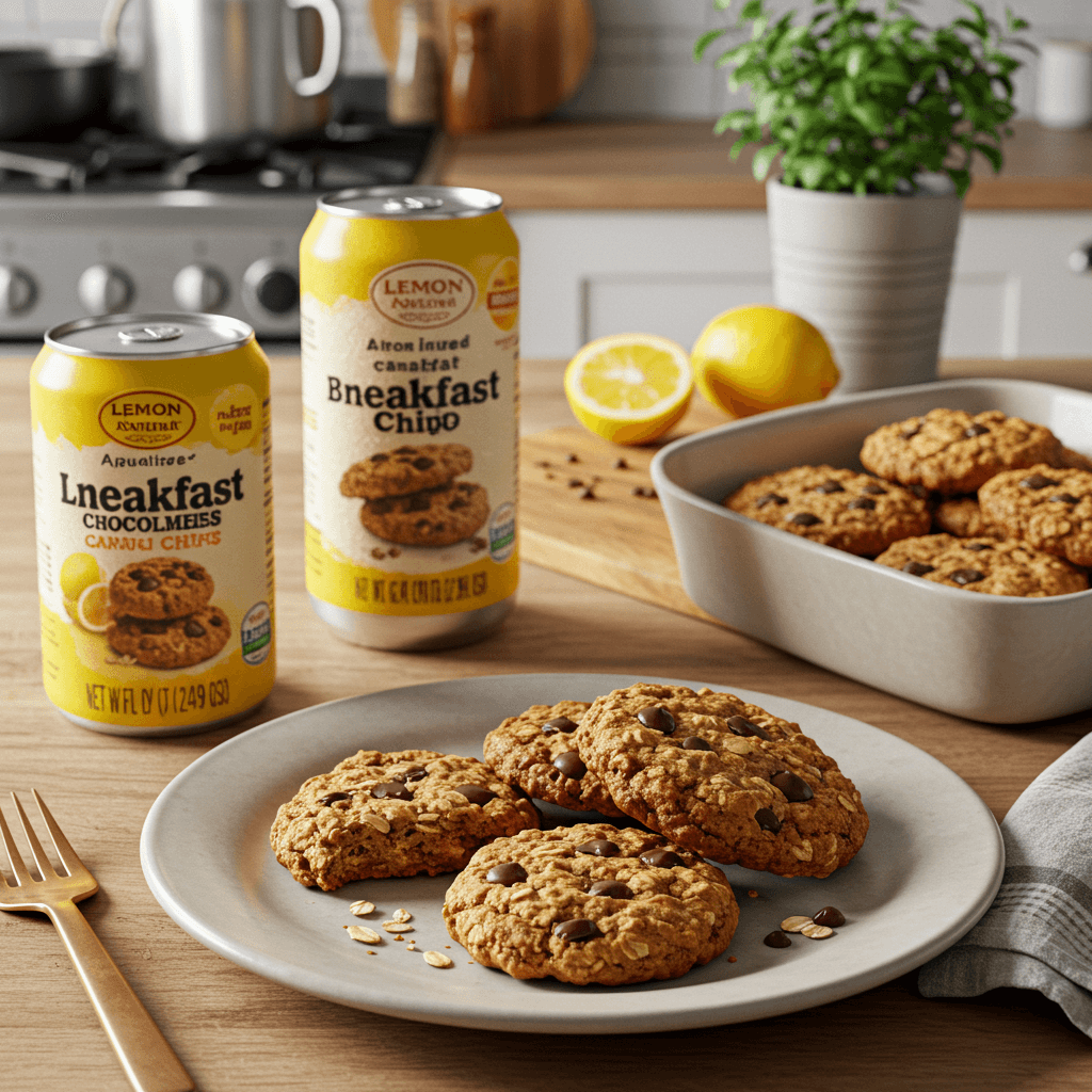 Lemon-Infused Breakfast Oatmeal Cookies with Dark Chocolate Chips