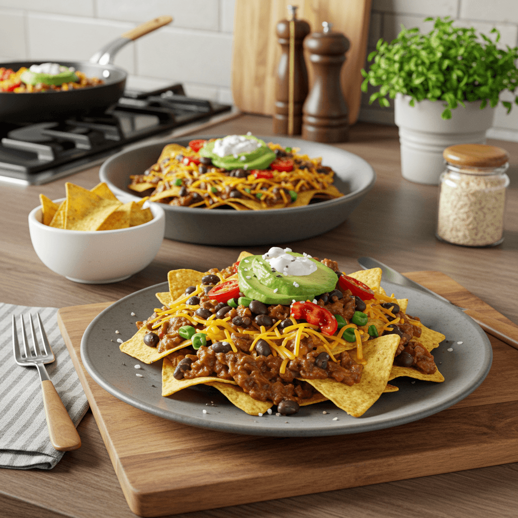 Loaded Black Bean Nacho Delight