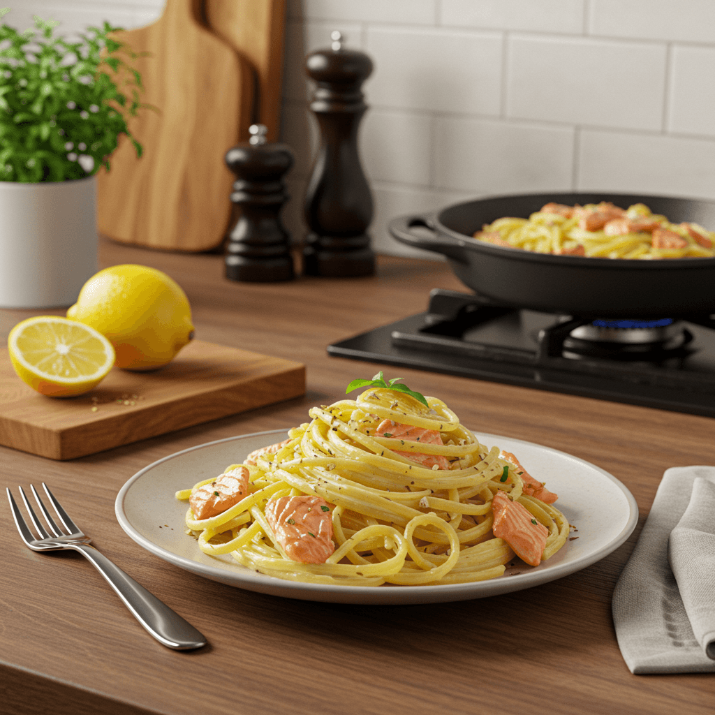 Luxurious Lemon and Smoked Salmon Pasta Delight