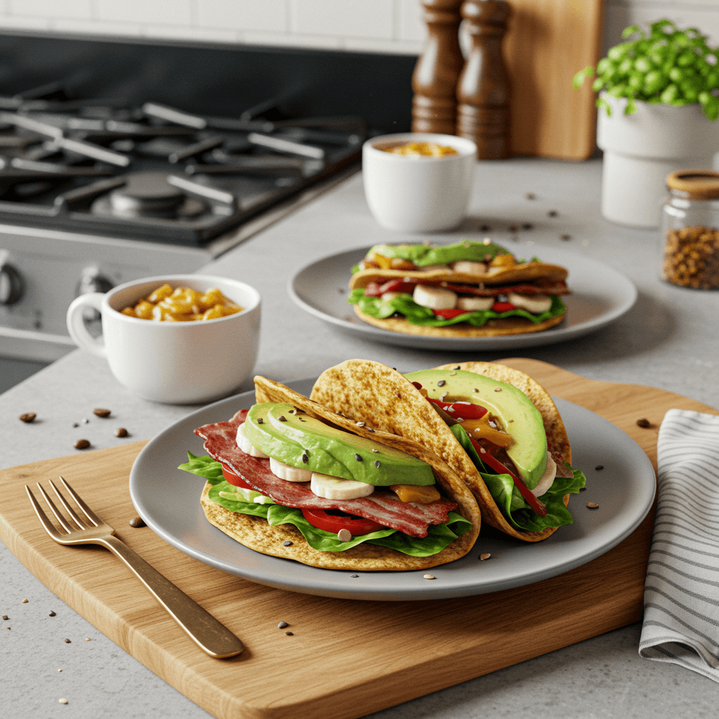 Mediterranean Coffee Breakfast Tacos