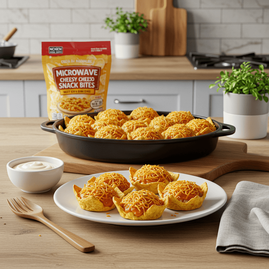 Microwave Cheesy Nacho Snack Bites