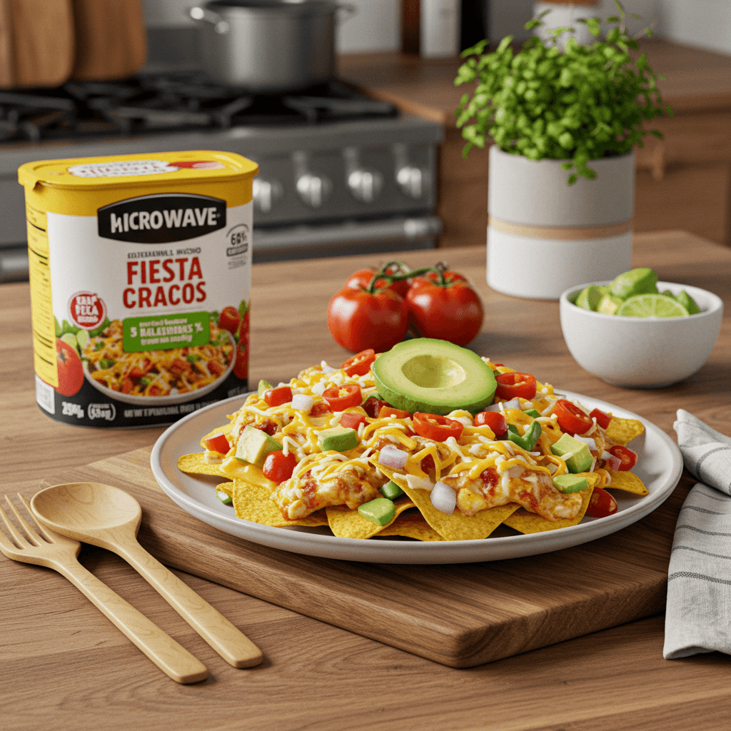 Microwave Fiesta Chicken Nachos