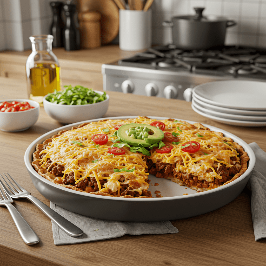 Mouthwatering Taco Pie with Zesty Toppings