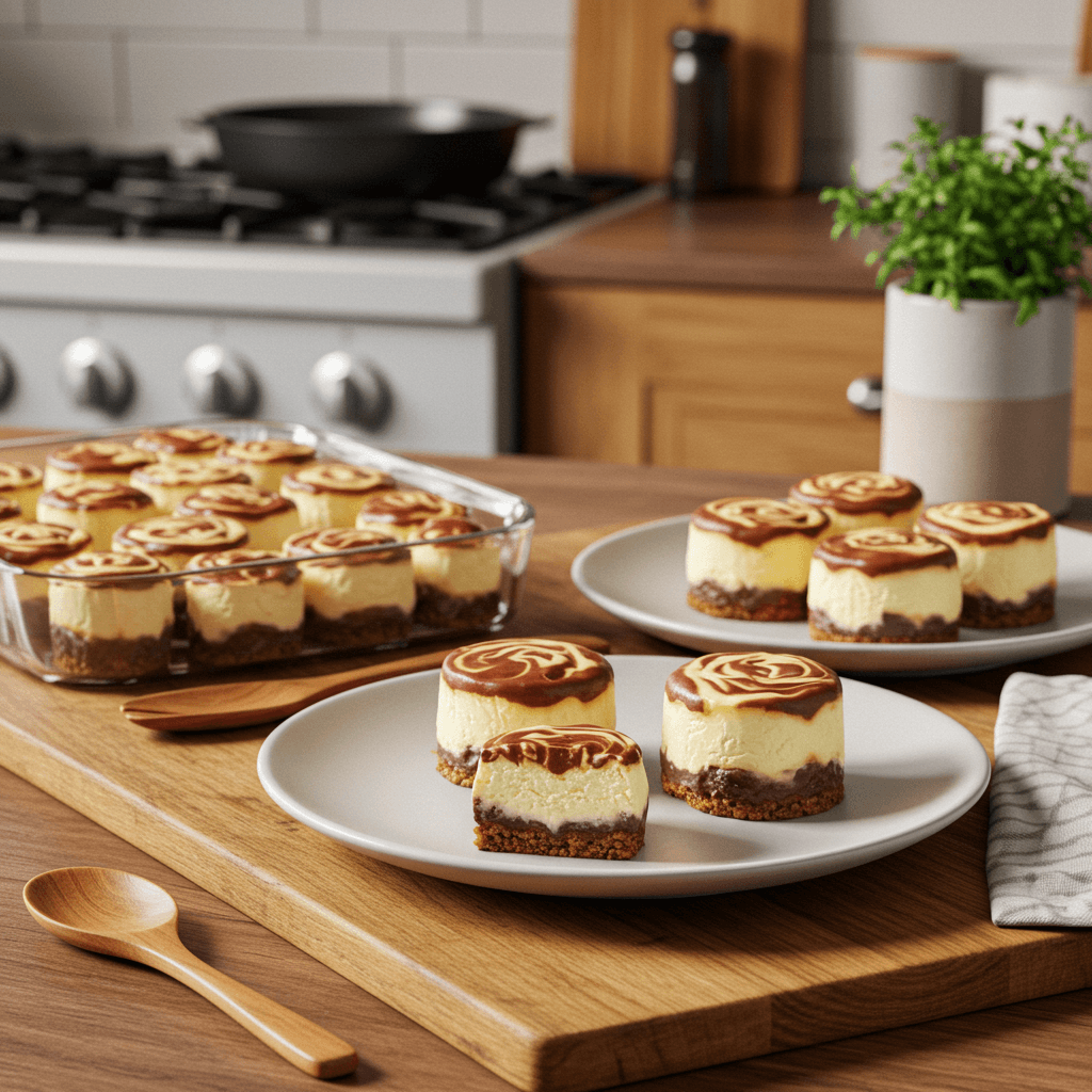 Mystical Marble Layered Cheesecake Bites