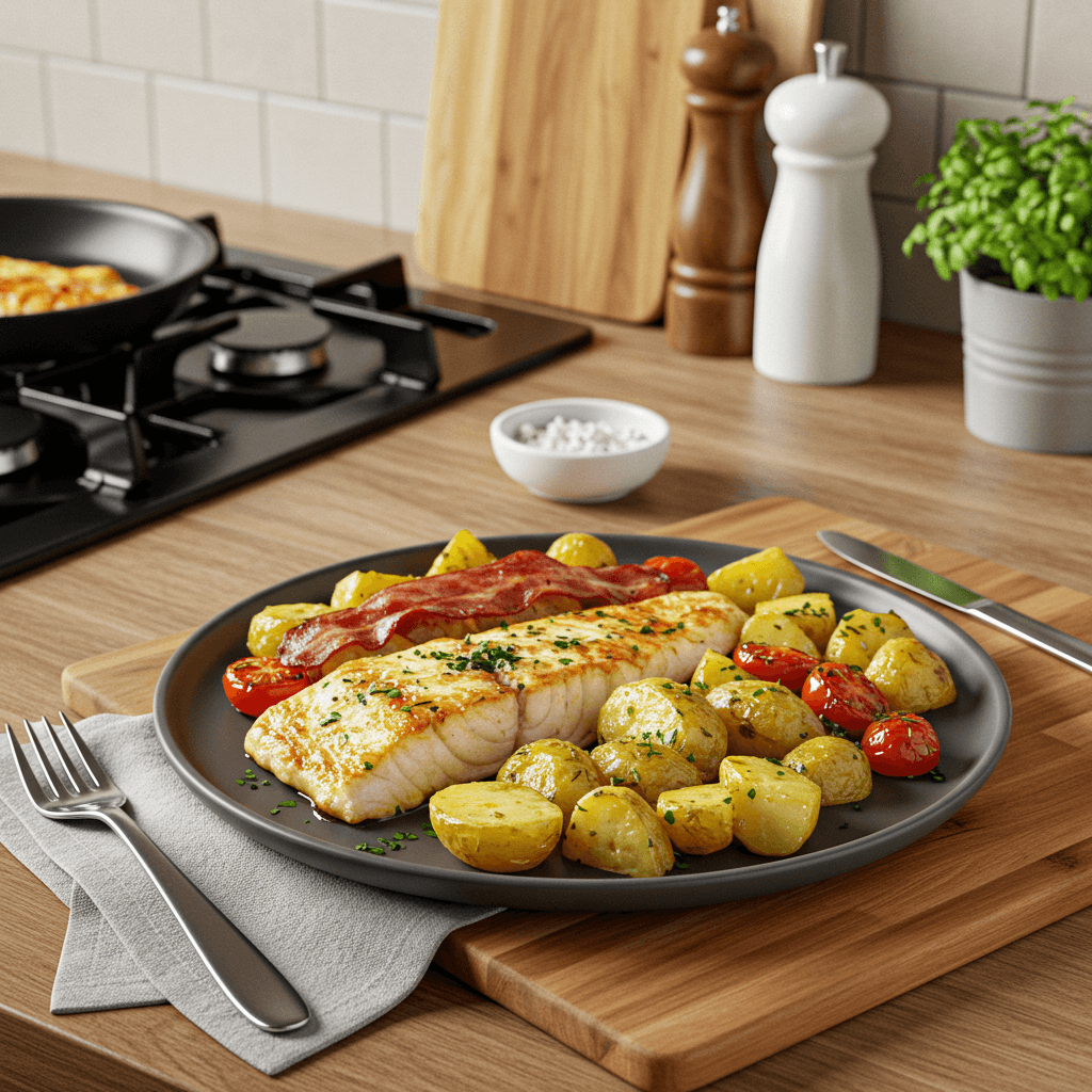 Oven-Baked Fish & Potato Breakfast Delight