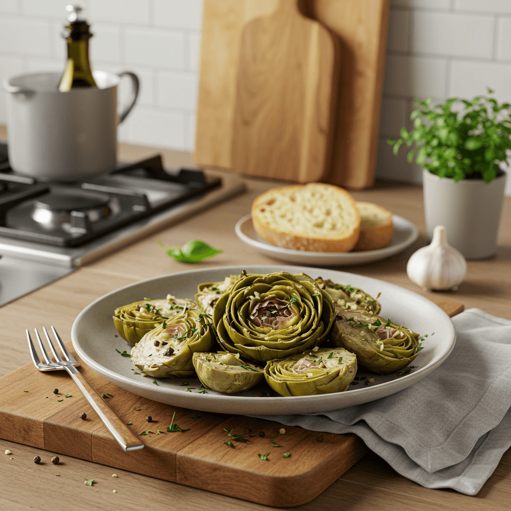 Oven-Baked Herb-Marinated Artichoke Hearts