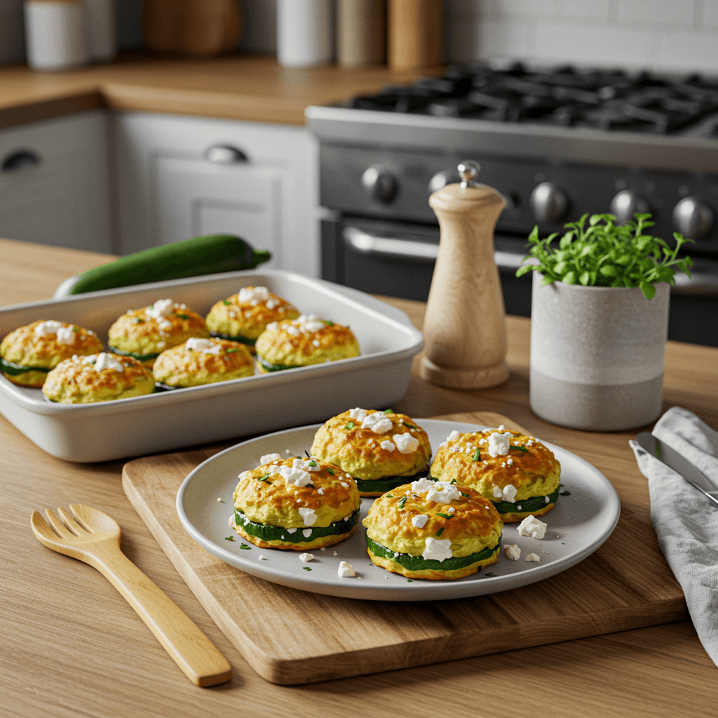 Oven-Baked Zucchini Feta Bites