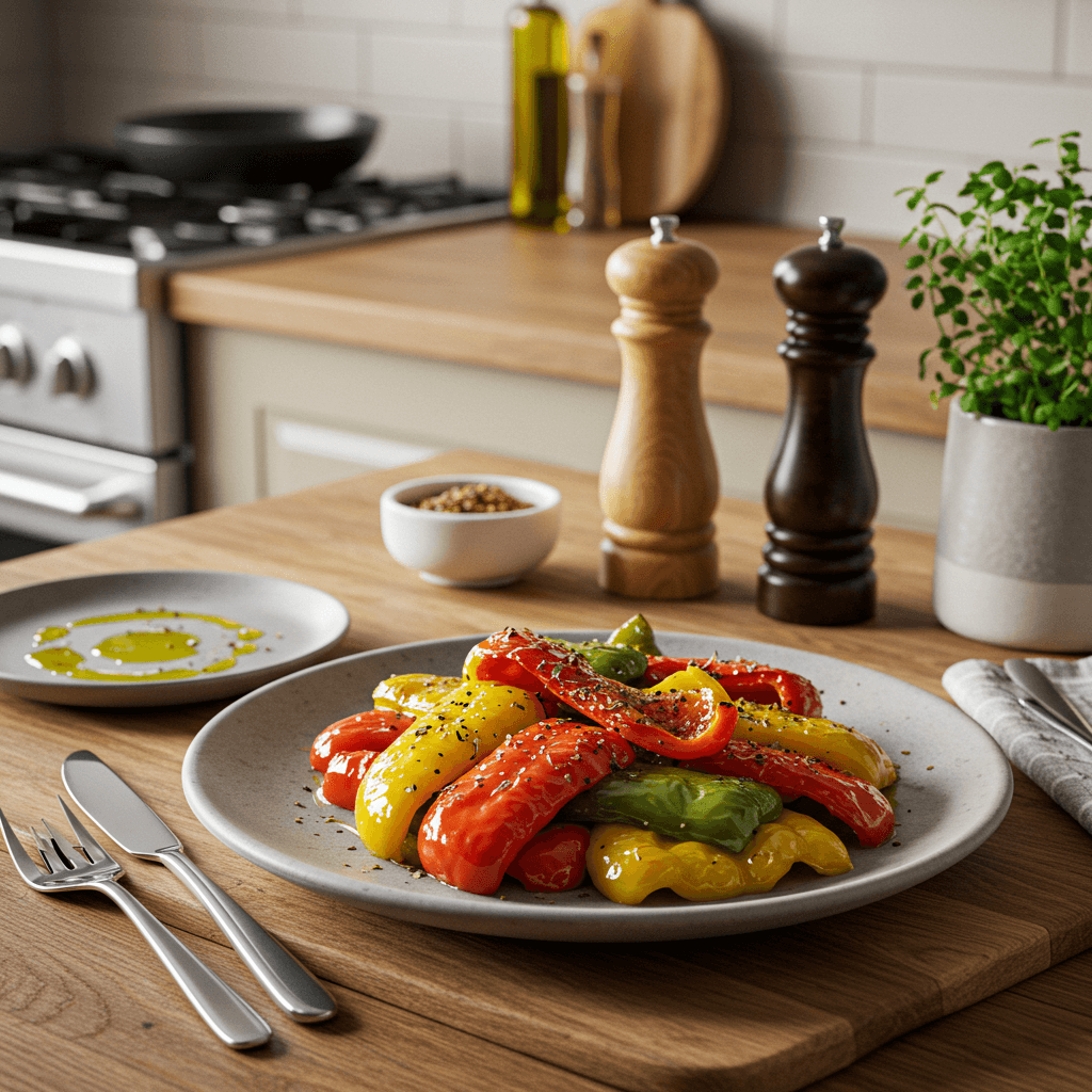 Oven-Roasted Pepper Medley with Olive Oil and Spices