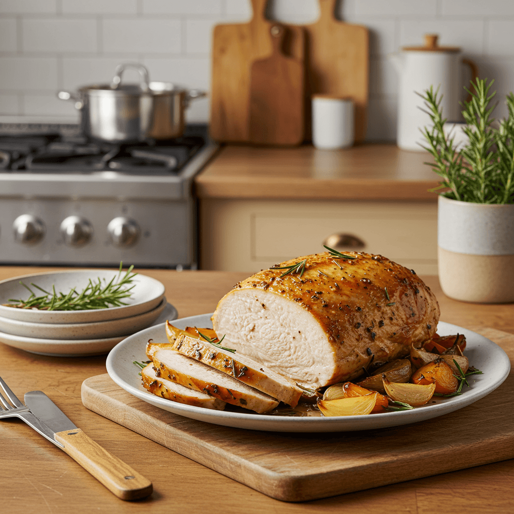 Oven-Roasted Turkey Breast with Rosemary and Potato Starch Glaze