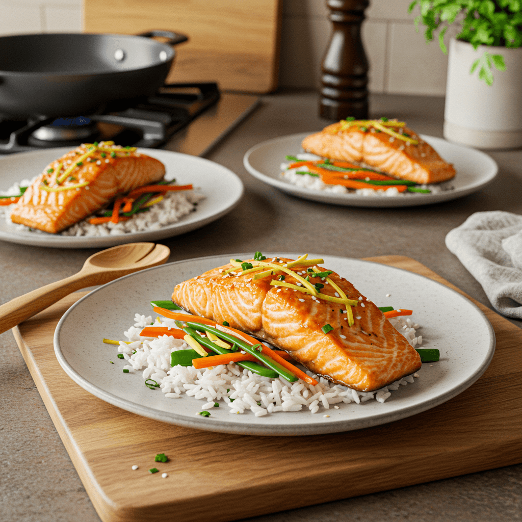 Pan-Fried Salmon with Soy-Ginger Glaze
