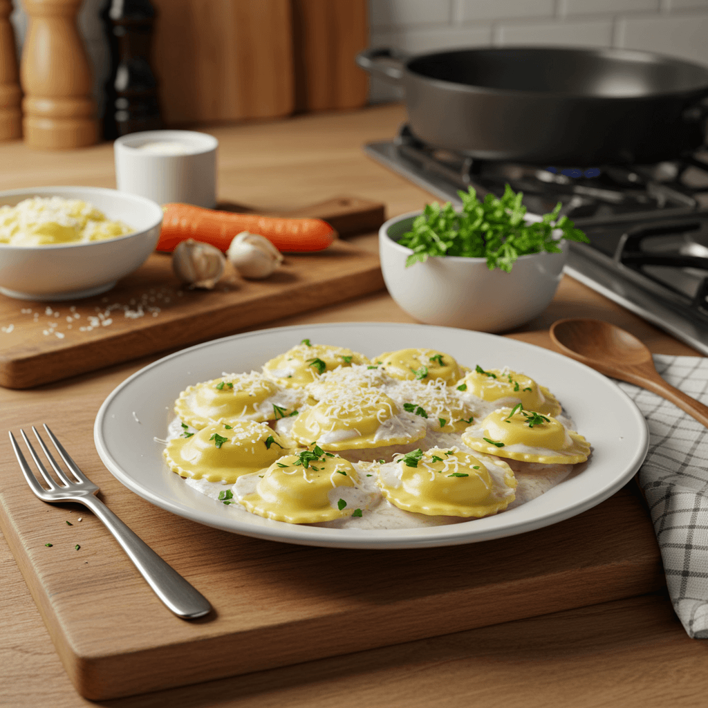 Rich Cream Sauce Ravioli Delight