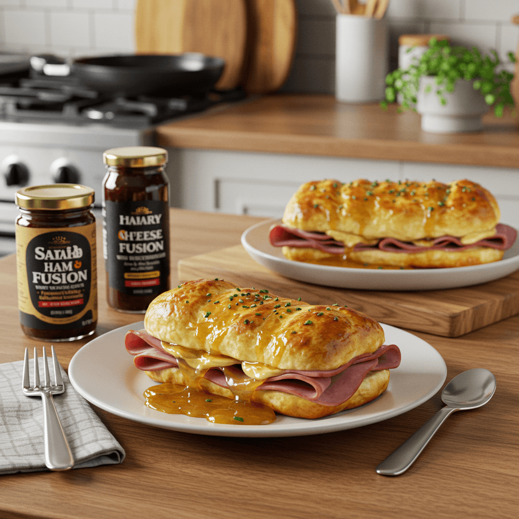Savory Ham & Cheese Fusion with Rich Worcestershire Glaze