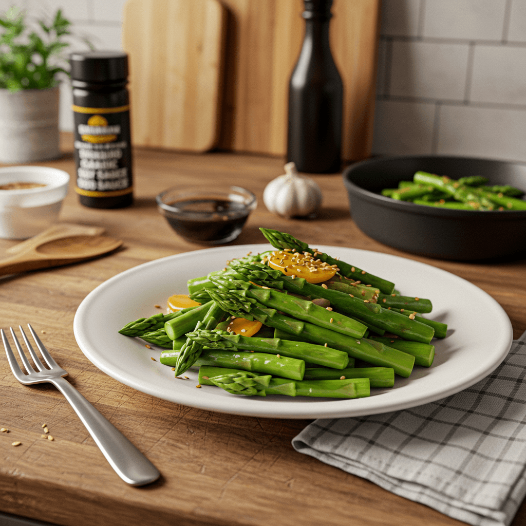 Savory Sautéed Asparagus with Garlic Butter Soy Sauce