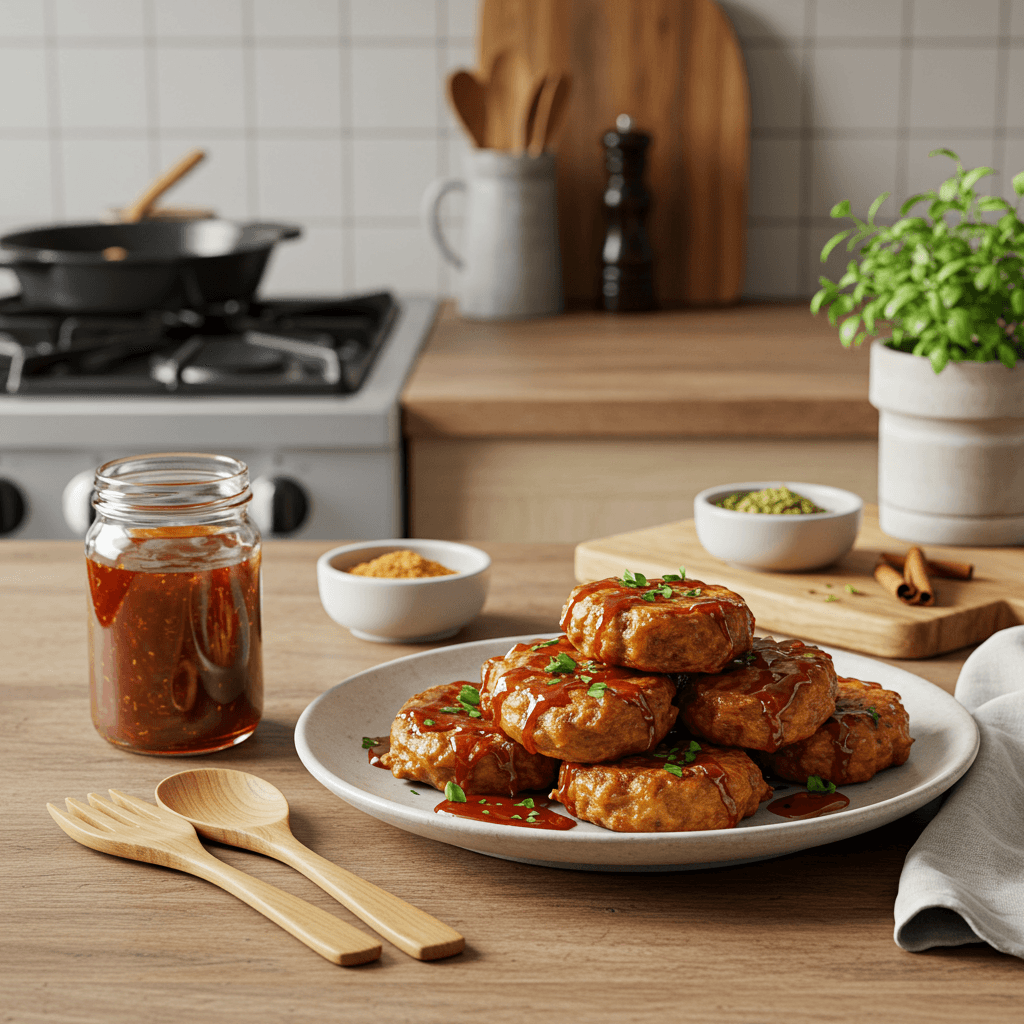Spiced Onion Fritters with Chili-Cinnamon Glaze