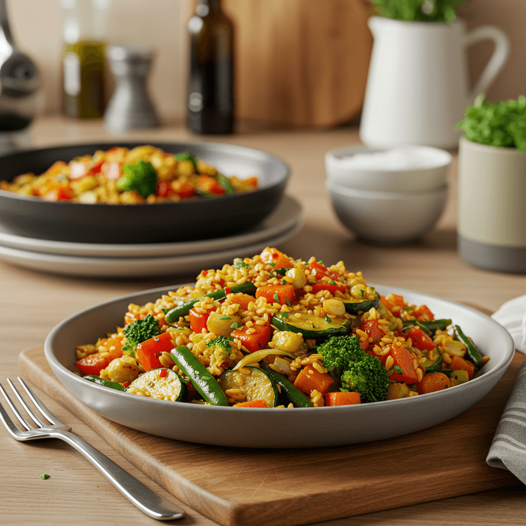 Spicy Herb-Infused Sautéed Vegetable Medley