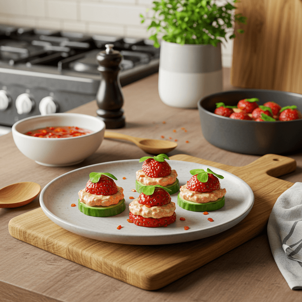 Spicy Strawberry Cucumber Bites