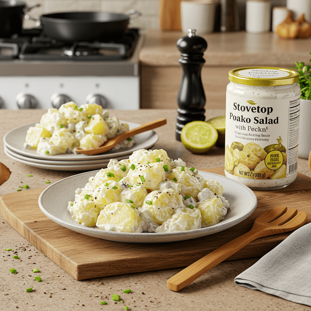 Stovetop Creamy Potato Salad with Pickle Essence