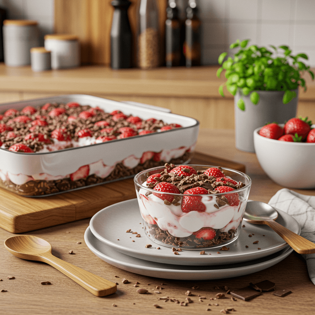 Strawberry Chocolate Crunch Yogurt Dessert Cups