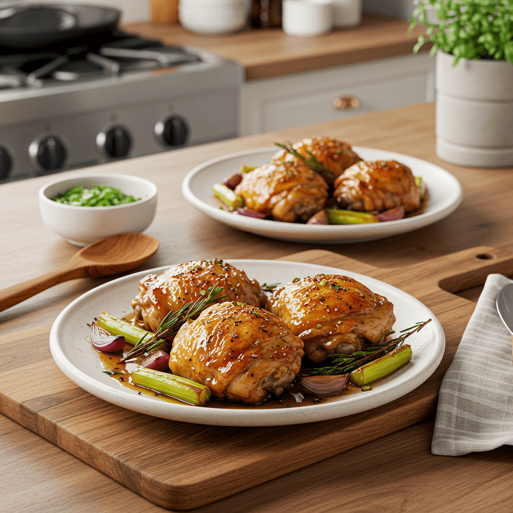 Succulent Stove-Top Vinegar-Glazed Chicken Thighs