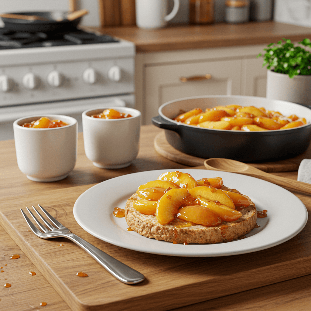 Sweet Ginger-Peach Compote Breakfast Delight